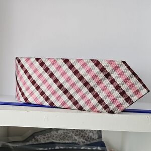 Bloomingdale's Pink And Burgundy Striped Tie